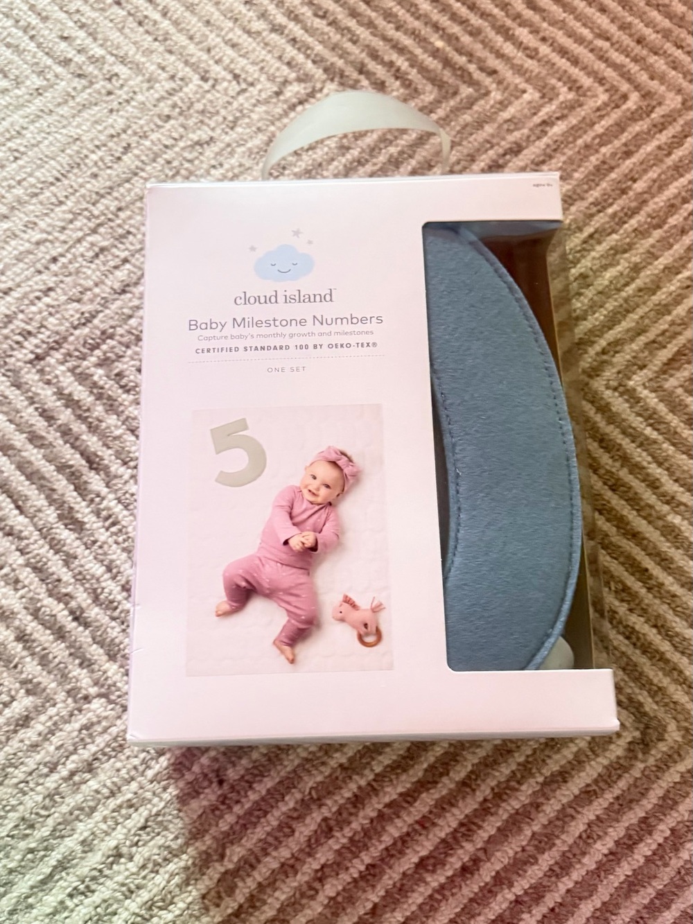 Brand New cloud island Baby Milestone Numbers - Blue and Pink Accent